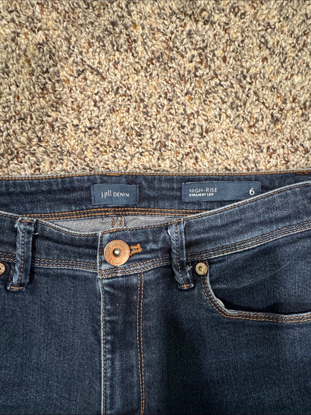 J. Jill High-Rise Straight Leg Jeans in Dark Indigo - Picture 2 of 4